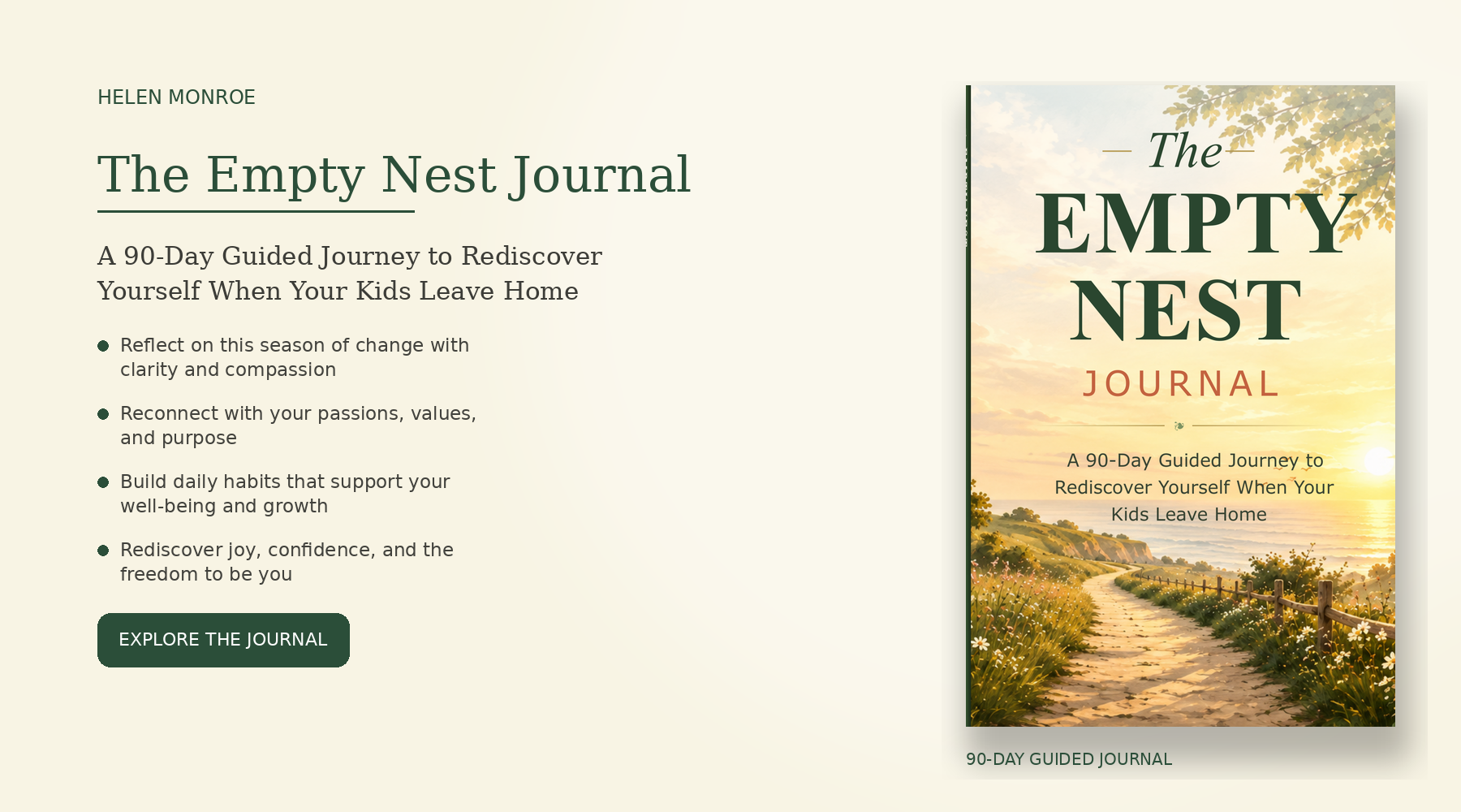 The Empty Nest Journal — 90-day guided journal for rediscovering yourself when your kids leave home