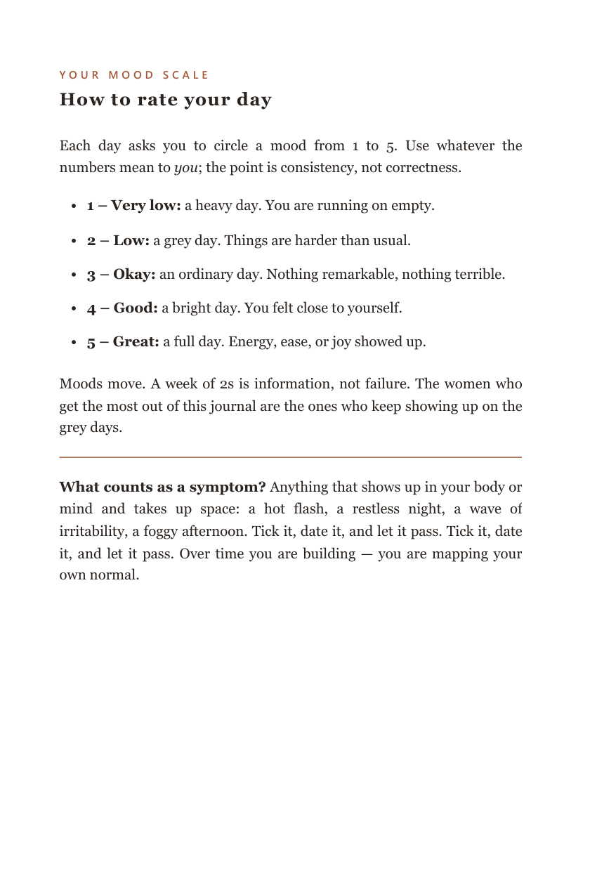 Your Mood Scale — how to rate your day, Menopause Journal